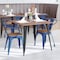 Flash Furniture Blue Metal Stack Chair with Teak Poly Resin Seat CH-31270-BL-PL1T-GG - alternate 1